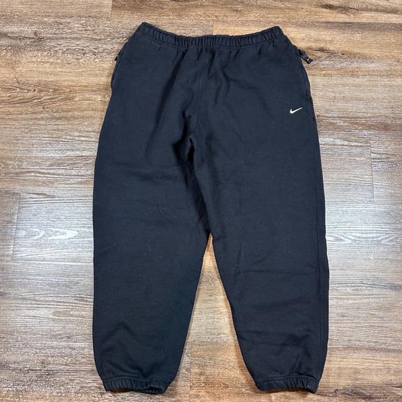 Nike Black Sweatpants Mens XXL Solo Swoosh Joggers Elastic Waist Athletic Casual - Picture 1 of 9